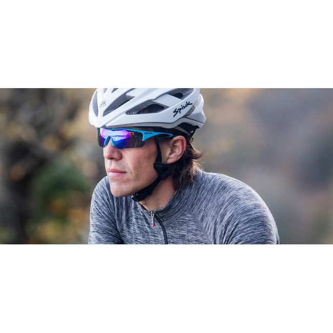Spiuk - ochelari soare sport Jifter, 3 lentile de schimb transparent, portocaliu si albastru oglinda - rama alba