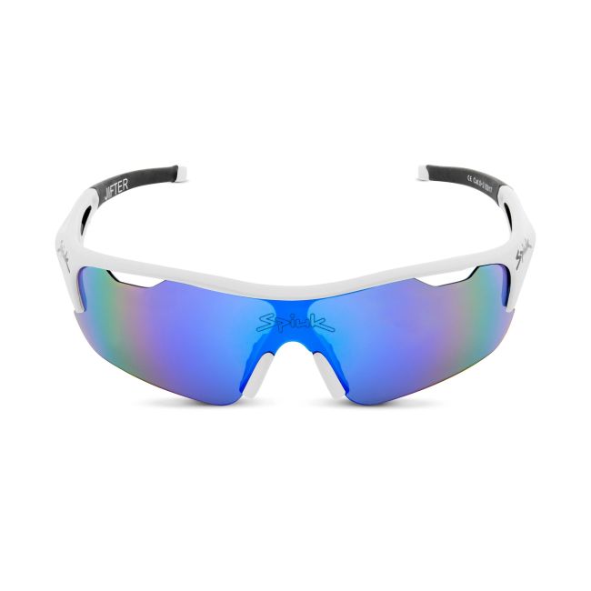 Spiuk - ochelari soare sport Jifter, 3 lentile de schimb transparent, portocaliu si albastru oglinda - rama alba