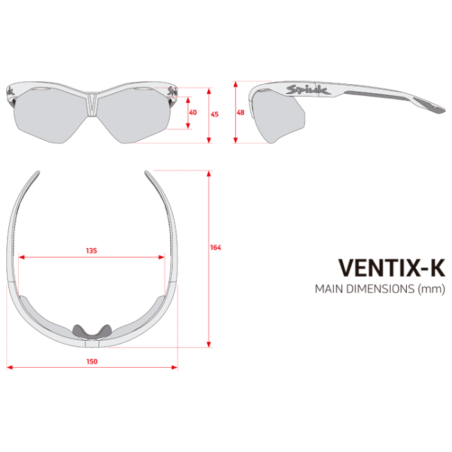 Spiuk - ochelari soare sport Ventix K, 2 lentile de schimb transparent si galben oglinda - rama gri antracit negru