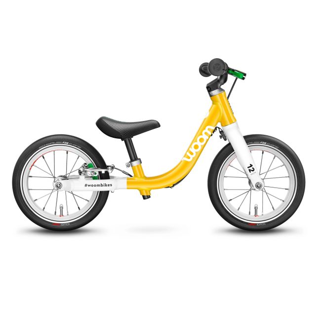 Woom - bicicleta copii 12" Woom 1, varsta recomandata 1,5-3,5 ani (82-100cm) - 2,95kg - galben intens alb