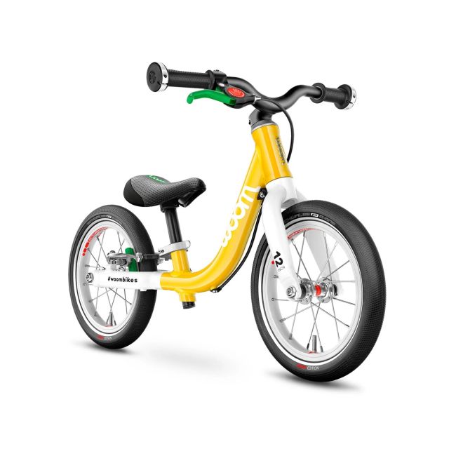 Woom - bicicleta copii 12" Woom 1, varsta recomandata 1,5-3,5 ani (82-100cm) - 2,95kg - galben intens alb