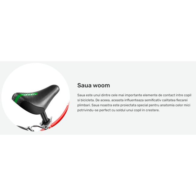 Woom - bicicleta copii 12" Woom 1, varsta recomandata 1,5-3,5 ani (82-100cm) - 2,95kg - verde intens alb