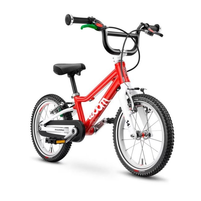Woom - bicicleta copii 14" Woom 2, varsta recomandata 3-4,5 ani (95-110cm) - 5kg - galben intens alb