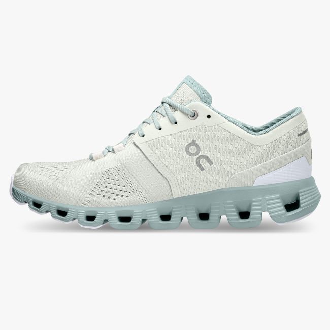 On Cloud X - pantofi alergare pentru femei - Alb Aloe albastru deschis Surf