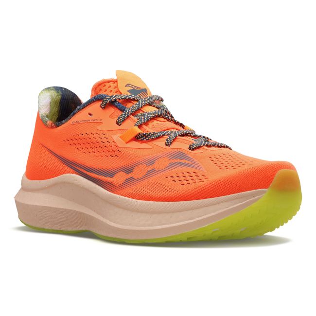 Saucony Endorphin Pro 2 - pantofi alergare pentru barbati - portocaliu intens foc de tabara galben fluo