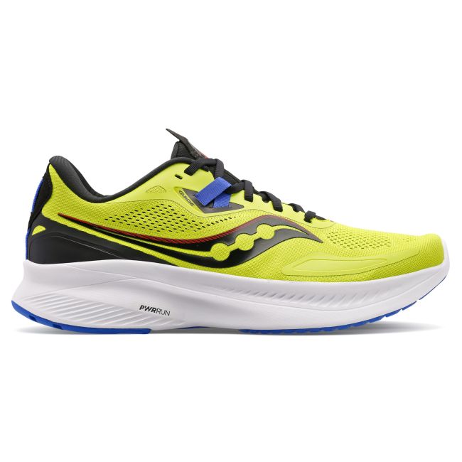 Saucony Guide 15 - pantofi alergare pentru barbati - galben acid-albastru raz