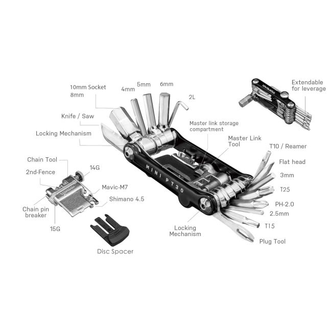 Topeak - cheie multifuncțională bicicletă Ninja Master multitool + ToolBox PT30