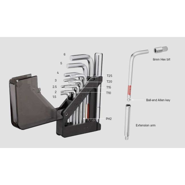 Topeak - set mini scule bicicletă ToolCard multitool, 13 piese