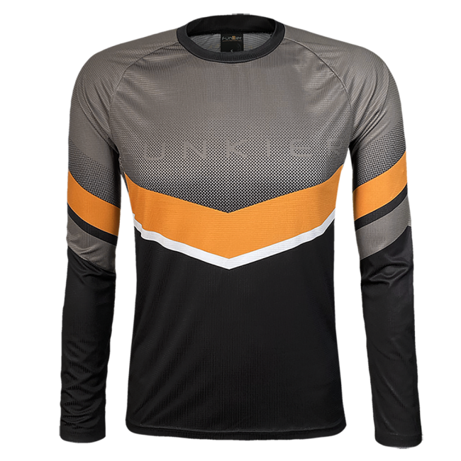 Tricou FUNKIER Turone Enduro LS - Orange/Grey