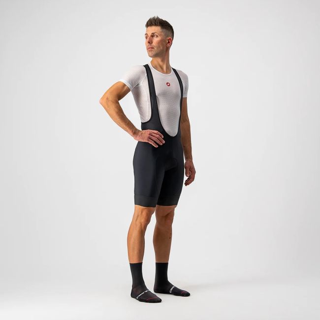 Castelli - pantaloni ciclism scurti cu bretele Entrata bibshorts - negru
