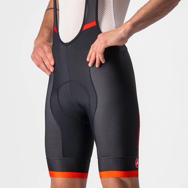 Castelli - pantaloni scurti pentru ciclism cu bretele Competizione Kit bibshorts - negru portocaliu