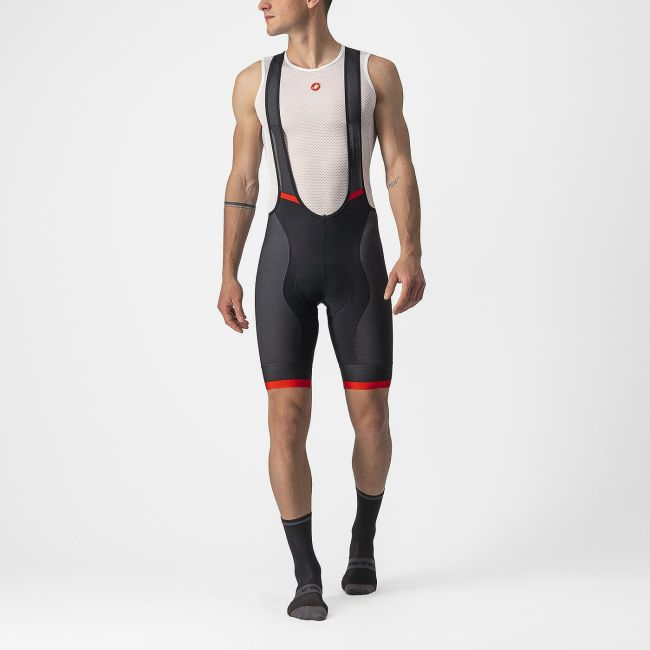 Castelli - pantaloni scurti pentru ciclism cu bretele Competizione Kit bibshorts - negru rosu