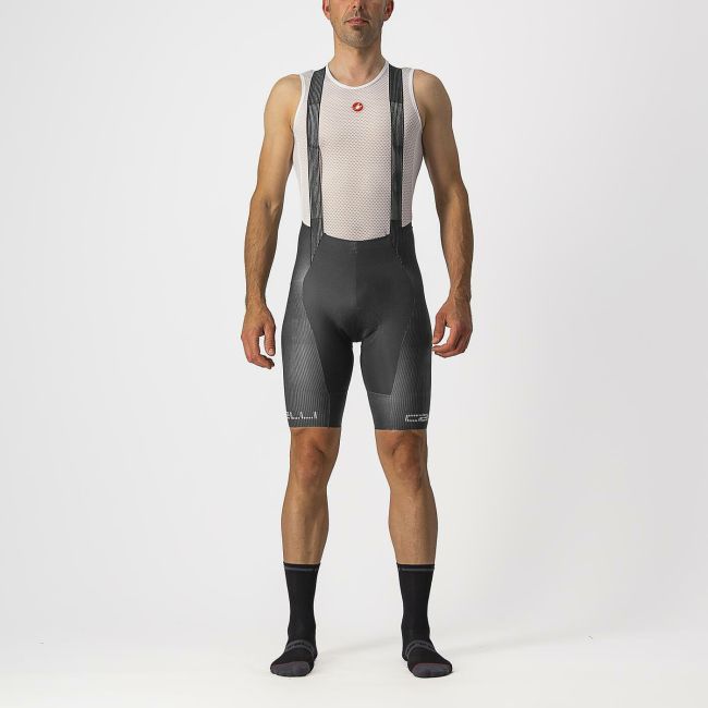 Castelli - pantaloni scurti pentru ciclism cu bretele Free Aero RC PRO bibshorts - gri inchis antracit