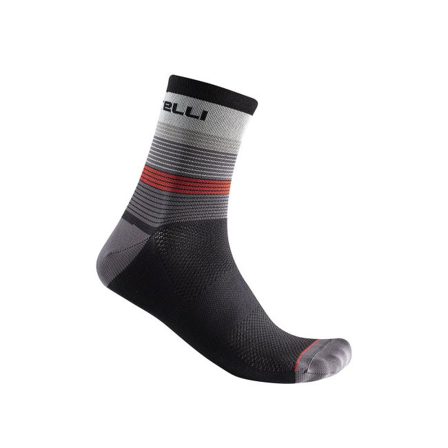 Castelli - sosete ciclism scurte Scia 12 - gri antracit gri deschis rosu