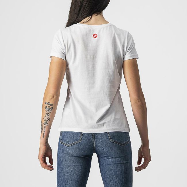 Castelli - tricou casual maneca scurta pentru femei Bellagio Tee - alb roz