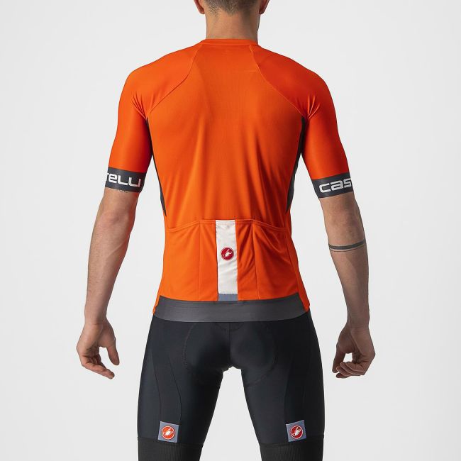 Castelli - tricou pentru ciclism cu maneca scurta Entrata IV - portocaliu antracit alb