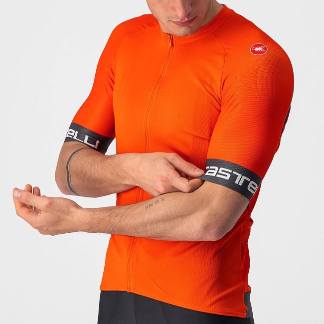 Castelli - tricou pentru ciclism cu maneca scurta Entrata IV - portocaliu antracit alb
