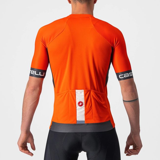 Castelli - tricou pentru ciclism cu maneca scurta Entrata IV - portocaliu antracit alb