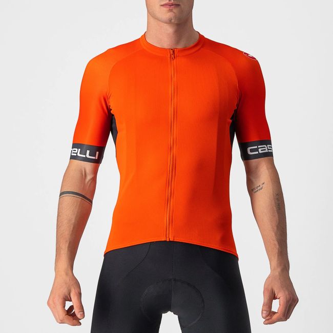 Castelli - tricou pentru ciclism cu maneca scurta Entrata IV - portocaliu antracit alb