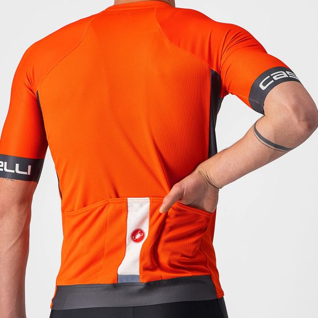 Castelli - tricou pentru ciclism cu maneca scurta Entrata IV - portocaliu antracit alb