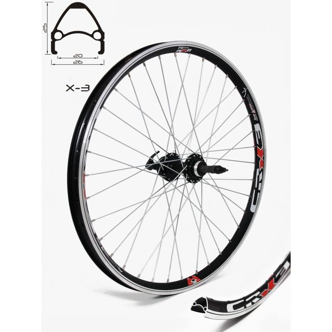 Roata spate CROSSER X3 36H 26'' Filet, QR - Frana V-brake cu butuc JY242
