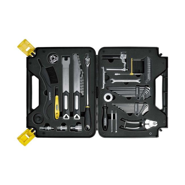 Topeak - trusă scule profesionale reparații bicicletă 36 elemente PrepBox - negru galben