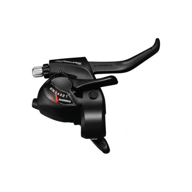 Maneta schimbator-frana Shimano Tourney TX, ST-TX800-R, dreapta-spate, 8 Viteze, cablu 2500mm, EZ-FIRE PLUS, pentru V-Brake, negre