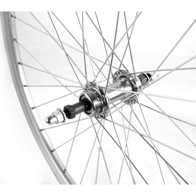 Roata spate ATLAS 26  , 559x18, ALU dubla, argintie natur, V-Brake CNC, 36H