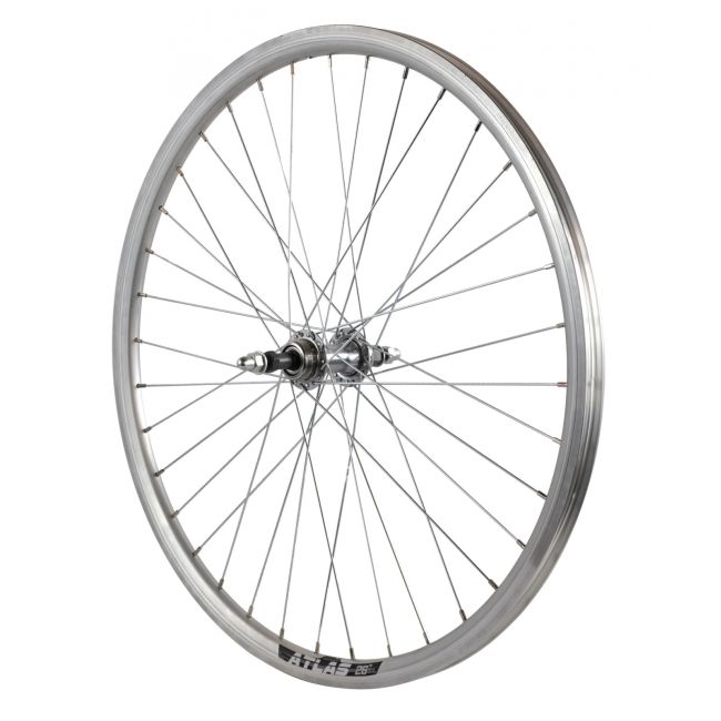 Roata spate ATLAS 26  , 559x18, ALU dubla, argintie natur, V-Brake CNC, 36H