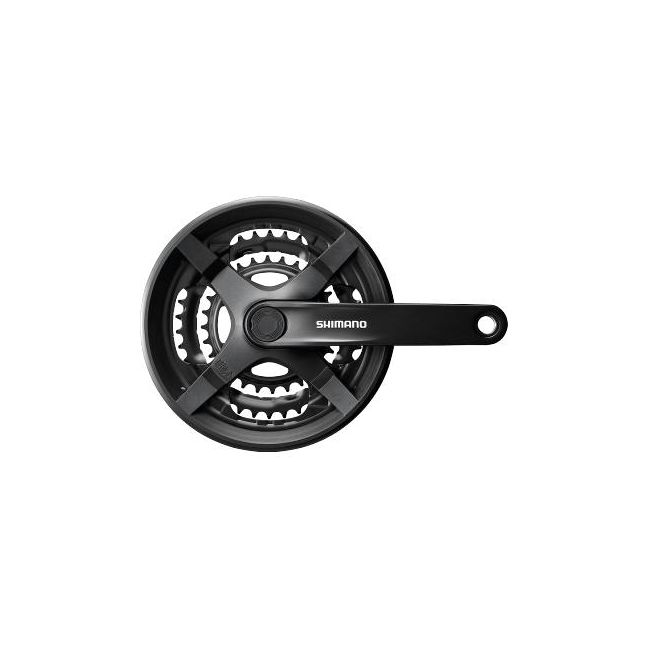 Angrenaj Pedalier Shimano Ty301, 48X38X28T Cu Chain Guard, Pt 6 7 8 Vit, Brat 175Mm, Negru