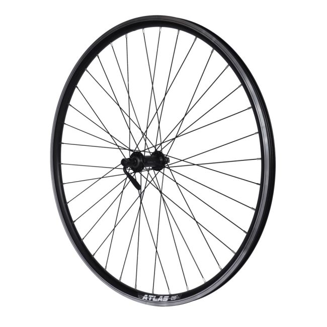 Roata Bicicleta Fata Atlas 28  , 622X18, V-Brk, Spite Ngr, Butuc Shimano Hb-Tx500,Ax Qr9,36H,1040G,Neagra