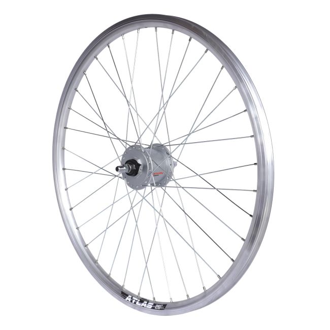 Roata Fata 26   Cerurirm, Janta Dubla Atlas, 559X18, Butuc Dinam Shimano Nexus, 36H, Argintie