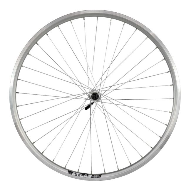 Roata Fata 28   Cerurim, Janta Dubla Atlas, 622X18, Butuc Shimano, V-Brake, 36H, Argintie