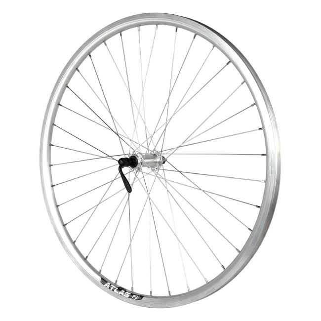 Roata Fata 28   Cerurim, Janta Dubla Atlas, 622X18, Butuc Shimano, V-Brake, 36H, Argintie
