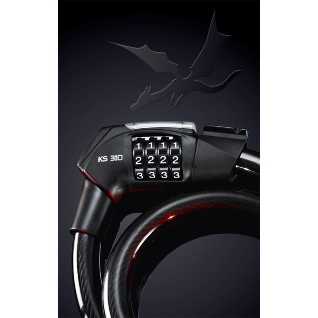Antifurt Bicicleta Trelock Ks 310 100 Dragon, Nivel 3 6, cu Led, negru
