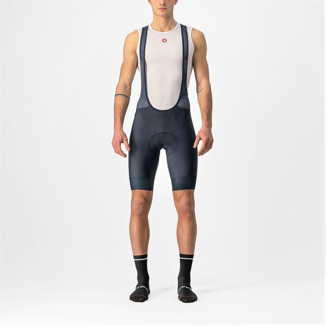 Castelli - pantaloni ciclism scurti cu bretele Entrata bibshorts - bleumarin