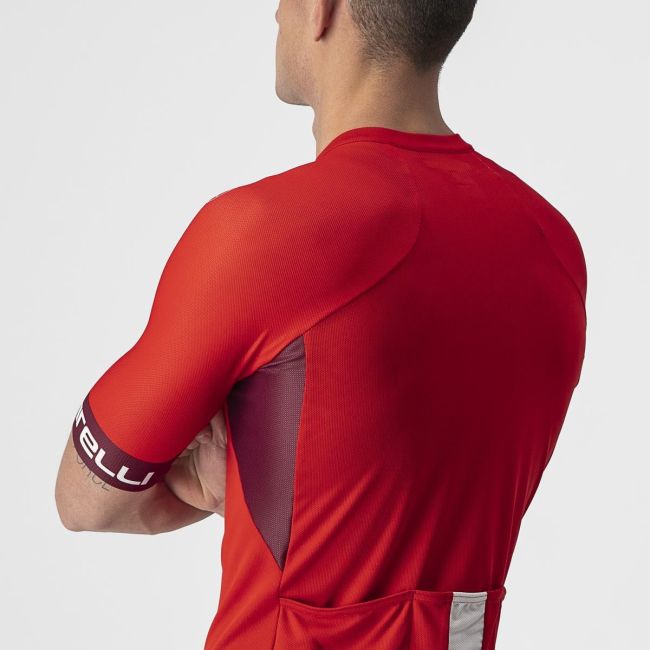 Castelli - tricou pentru ciclism cu maneca scurta Entrata IV - rosu visiniu alb