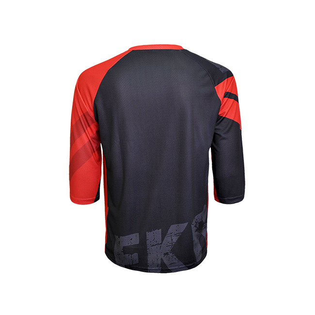 Tricou FUNKIER Dolomiti-K Enduro Kids 3/4 sleeve - Black/Red 12 ani