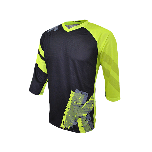 Tricou FUNKIER Dolomiti-K Enduro Kids 3/4 sleeve - Black/Ref Yellow 14 ani