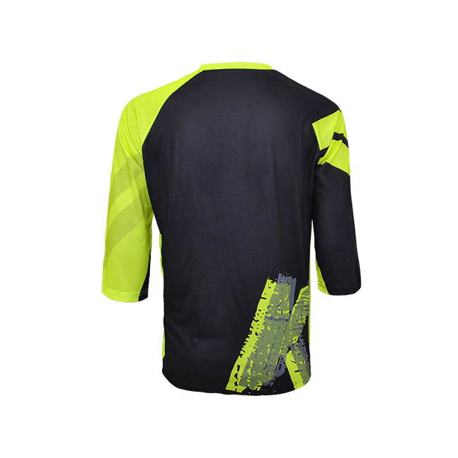 Tricou FUNKIER Dolomiti-K Enduro Kids 3/4 sleeve - Black/Ref Yellow 14 ani