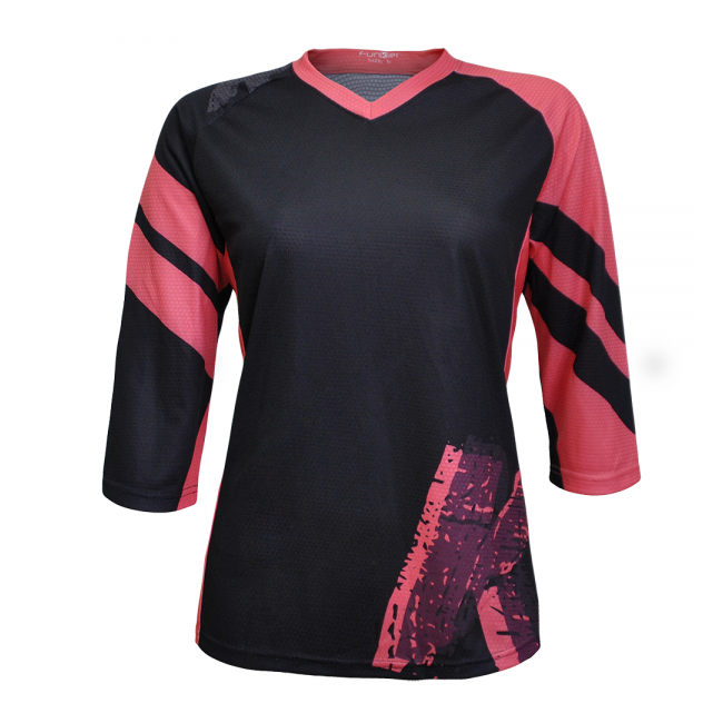 Tricou FUNKIER Dolomiti-W Enduro Women 3/4 sleeve - Black/Pink