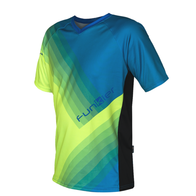 Tricou FUNKIER Termoli Enduro Men S/S - Fluor Yellow/Blue
