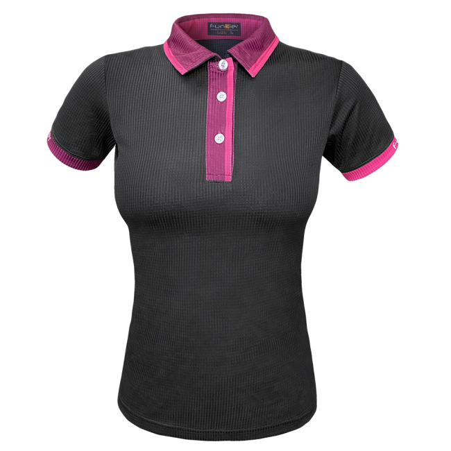 Tricou polo FUNKIER Bari W Active Women S/S - Black/Pink