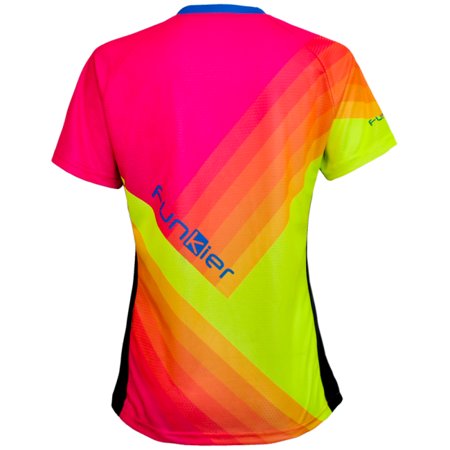 Tricou polo FUNKIER Termoli-W Enduro Women S/S - Fluor Yellow/Pink