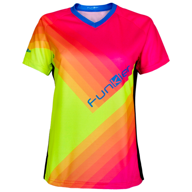 Tricou polo FUNKIER Termoli-W Enduro Women S/S - Fluor Yellow/Pink