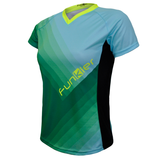 Tricou polo FUNKIER Termoli-W Enduro Women S/S - Green/Blue