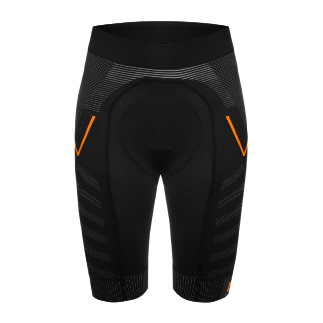 Pantaloni scurti FUNKIER Velletri Elite fara cusaturi barbati - Gri/Portocaliu XS/S