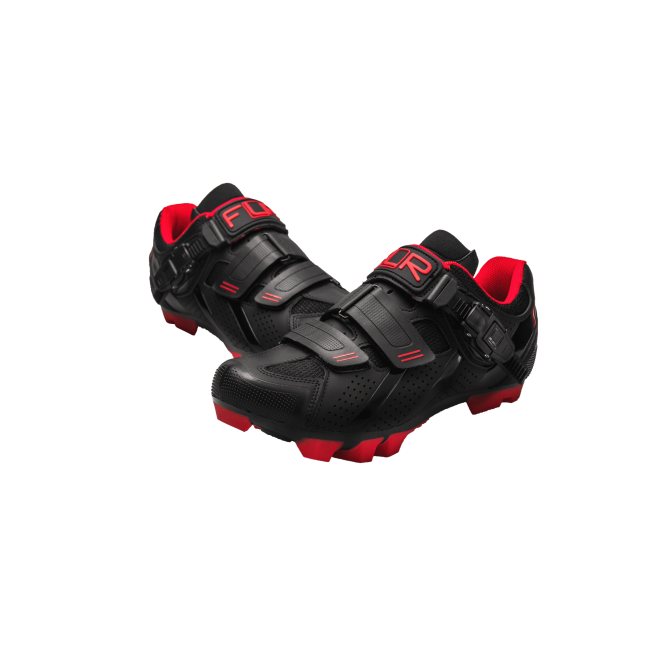 Pantofi ciclism FLR F-65 III Elite Mtb - Negru/Rosu