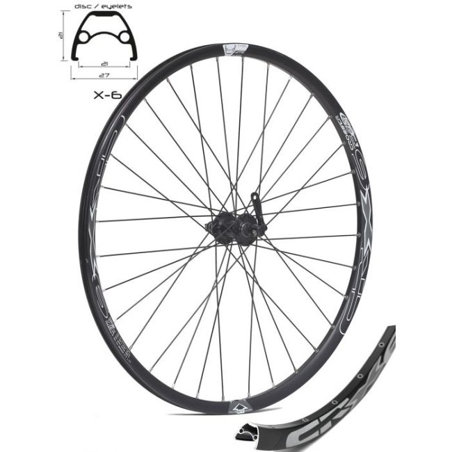 Roata CROSSER X6 32H 27.5" Fata QR Disc capsata butuc SHIMANO TX505 Negru