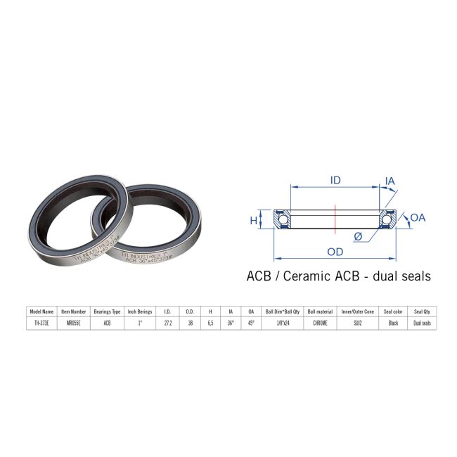 Rulment cuvete FSA TH-373 ACB 1" 36x45 dualS MR055E